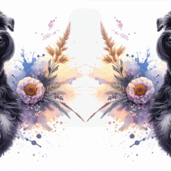 Black Russian Terrier in Flowers 15oz Mug - Render