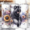 Black Russian Terrier in Flowers 20oz Tumbler - Lifestyle