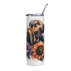 Bloodhound in Flowers 20oz Tumbler - Front