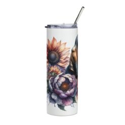 Bloodhound in Flowers 20oz Tumbler - Left