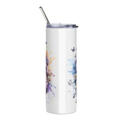 Border Collie in Flowers 20oz Tumbler - Back
