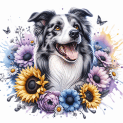 Border Collie in Flowers 20oz Tumbler - Render