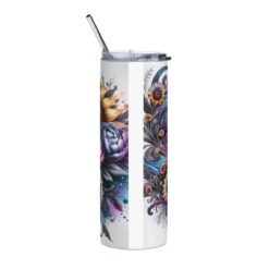 Border Terrier in Flowers 20oz Tumbler - Back