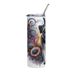 Border Terrier in Flowers 20oz Tumbler - Left