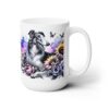 Borzoi in Flowers 15oz Mug - Right