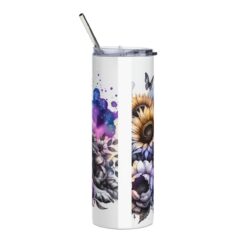 Borzoi in Flowers 20oz Tumbler - Back