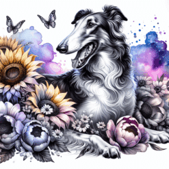 Borzoi in Flowers 20oz Tumbler - Render
