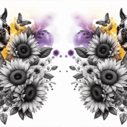 Boston Terrier in Flowers 15oz Mug - Render