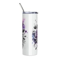 Boston Terrier in Flowers 20oz Tumbler - Back