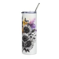Boston Terrier in Flowers 20oz Tumbler - Right