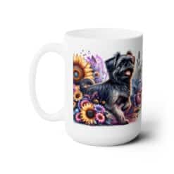 Brussels Griffon in Flowers 15oz Mug - Left