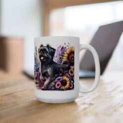 Brussels Griffon in Flowers 15oz Mug - Lifestyle