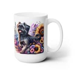 Brussels Griffon in Flowers 15oz Mug - Right