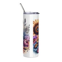 Brussels Griffon in Flowers 20oz Tumbler - Back