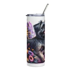 Brussels Griffon in Flowers 20oz Tumbler - Front