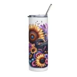 Brussels Griffon in Flowers 20oz Tumbler - Left