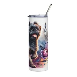 Brussels Griffon in Flowers 20oz Tumbler - Right