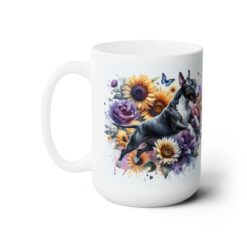 Bull Terrier in Flowers 15oz Mug - Left