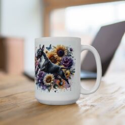 Bull Terrier in Flowers 15oz Mug - Lifestyle