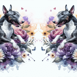 Bull Terrier in Flowers 15oz Mug - Render