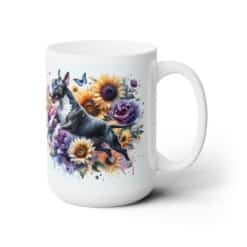 Bull Terrier in Flowers 15oz Mug - Right