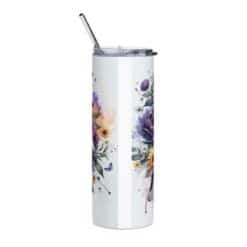 Bull Terrier in Flowers 20oz Tumbler - Back