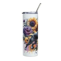 Bull Terrier in Flowers 20oz Tumbler - Left