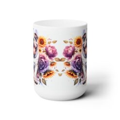 Bulldog in Flowers 15oz Mug - Front