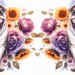 Bulldog in Flowers 15oz Mug - Render