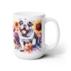 Bulldog in Flowers 15oz Mug - Right