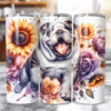 Bulldog in Flowers 20oz Tumbler - Lifestyle