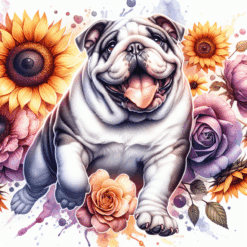 Bulldog in Flowers 20oz Tumbler - Render