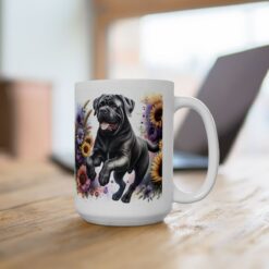 Bullmastiff in Flowers 15oz Mug - Lifestyle