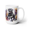 Bullmastiff in Flowers 15oz Mug - Right