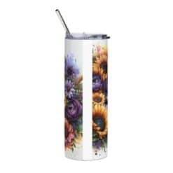 Bullmastiff in Flowers 20oz Tumbler - Back