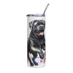 Bullmastiff in Flowers 20oz Tumbler - Front