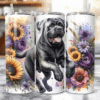 Bullmastiff in Flowers 20oz Tumbler - Lifestyle