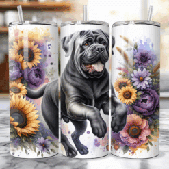 Bullmastiff in Flowers 20oz Tumbler - Lifestyle
