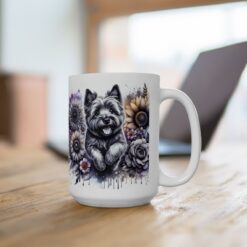 Cairn Terrier in Flowers 15oz Mug - Lifestyle