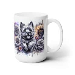 Cairn Terrier in Flowers 15oz Mug - Right