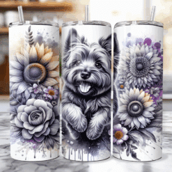 Cairn Terrier in Flowers 20oz Tumbler - Lifestyle