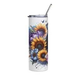 Cane Corso in Flowers 20oz Tumbler - Left