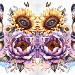 Cardigan Welsh Corgi in Flowers 15oz Mug - Render