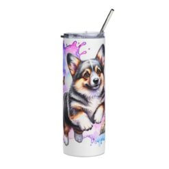 Cardigan Welsh Corgi in Flowers 20oz Tumbler - Front