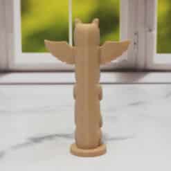 Carved Wood-Style Full Eagle Totem Pole - Back