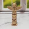 Carved Wood-Style Full Eagle Totem Pole - Front