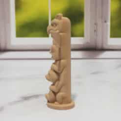 Carved Wood-Style Full Eagle Totem Pole - Left