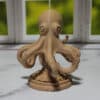 Carved Wood-Style Octopus Sculpture - Front