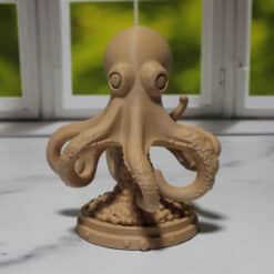 Carved Wood-Style Octopus Sculpture - Front