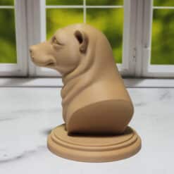 Carved Wood-Style Seal Sculpture - Left